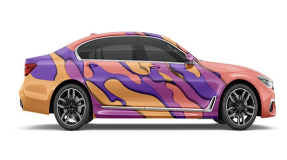 Purple and pink Streamline Gloss Vinyl Car Wrap Film Roll 1.52*60m Size Multicolor