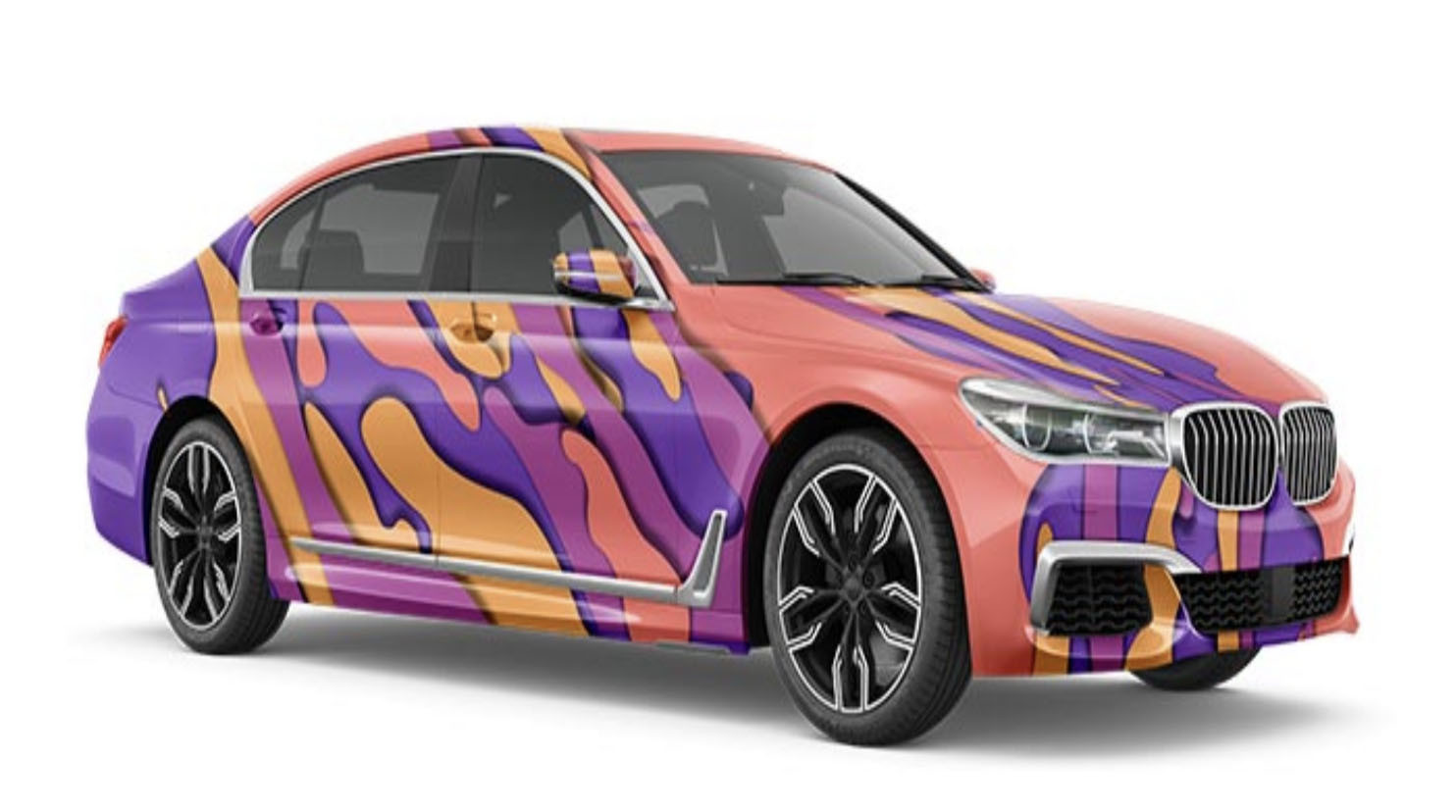 Purple and pink Streamline Gloss Vinyl Car Wrap Film Roll 1.52*60m Size Multicolor