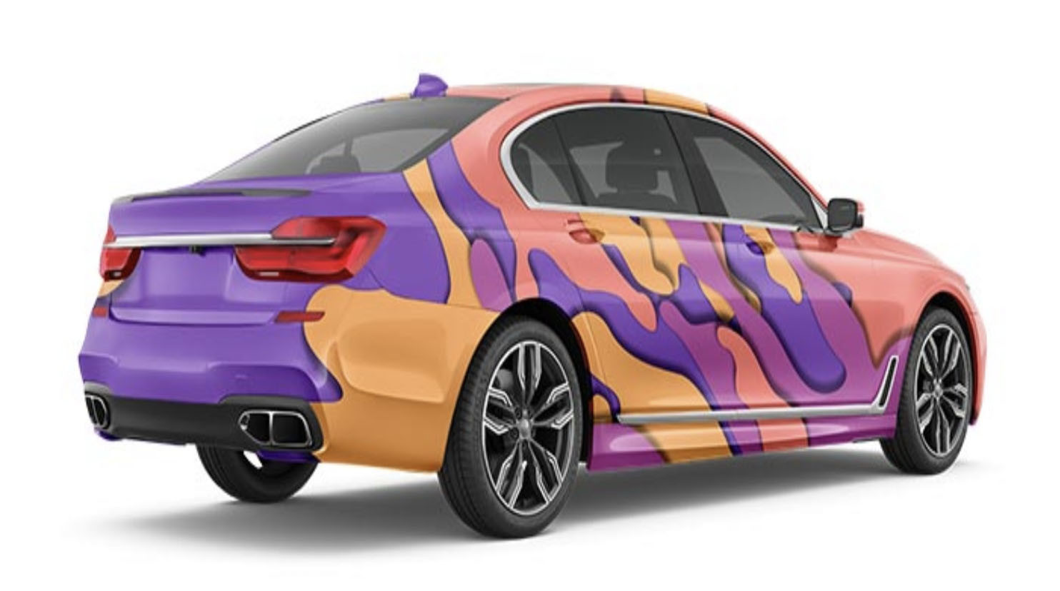 Purple and pink Streamline Gloss Vinyl Car Wrap Film Roll 1.52*60m Size Multicolor